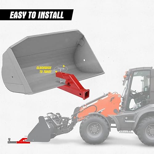 Miniatura 4 de AIWARGOD Enganche de cubo receptor de enganche de remolque con abrazadera para tractor adaptador de montaje de bola de 2 pulgadas compatible con