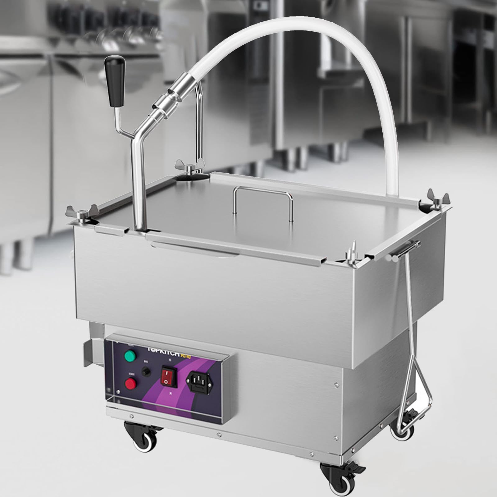 Filtro de Aceite para freidora Comercial móvil, freidora de 18 L y 250 W de Acero Inoxidable, máquina de filtrado de Aceite y Grasa para restaurantes, supermercados y Food Trucks.