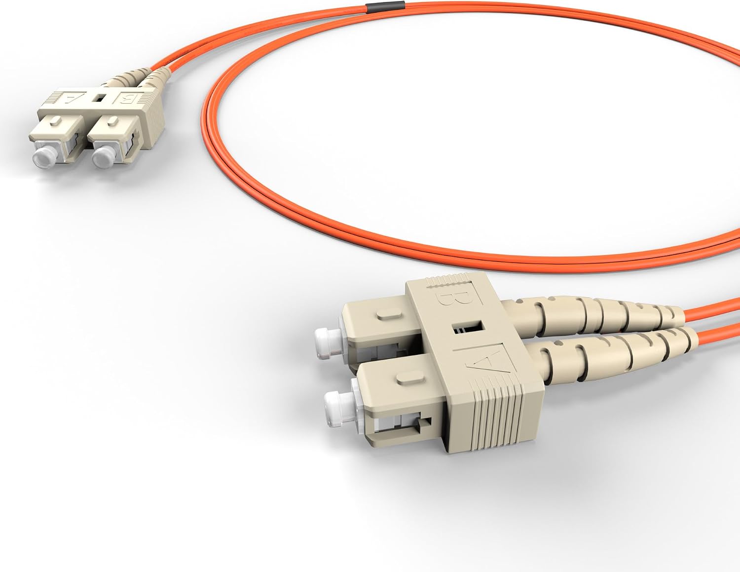 FiberCablesDirect OM1 Multimode Fiber Patch Cable | Length Options 0.5M–300M | SC SC | 15M (49.21ft) | Duplex 62.5/125µm | 1Gb Ethernet | Orange OFNR PVC