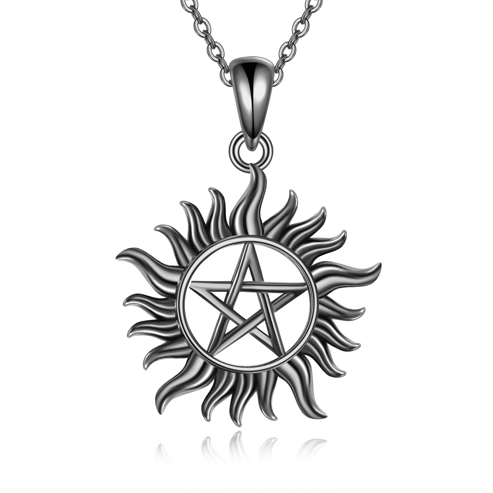 ONEFINITY Supernatural Chaîne en argent sterling 925 avec pendentif anti-chocs pour homme et femme, taille unique, Argent, Pas de gemme