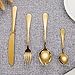 Gold Silverware Flatware Cutlery Set,18/0 Stainless Steel Utensils 24-Piece Service for 6,Include Knife/Fork/Spoon,Matte Polished,Dishwasher Safe(Gold)