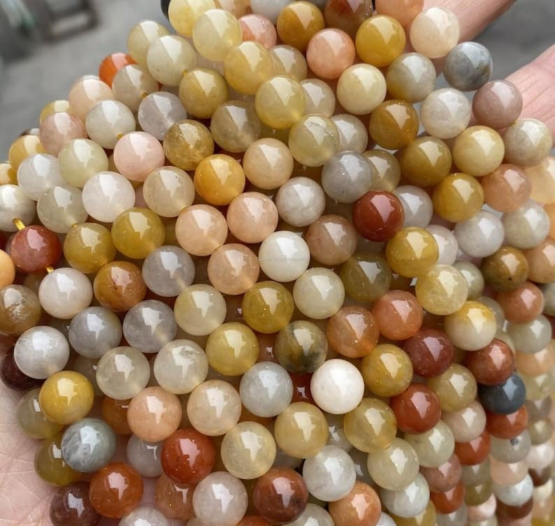Perles en jade doré naturel 6mm de long fabrication de bijoux colliers