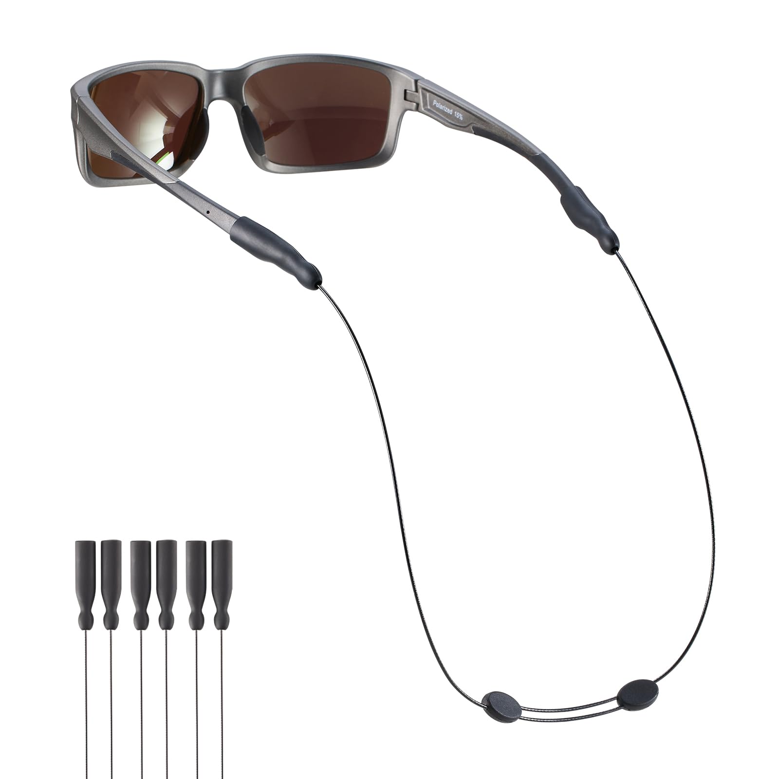 Sangle de lunettes de soleil – Sangle de lunettes réglable sans queue, sangle de lunettes, sangles de câble, supports de lunettes autour du cou