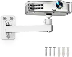 Suporte para projetor, parede e mini suporte de teto com rosca de 1/10.2 cm, rotação de 360 graus, inclinação e rotação ajustáveis, dobrável, fácil configuração compatível com a maioria dos