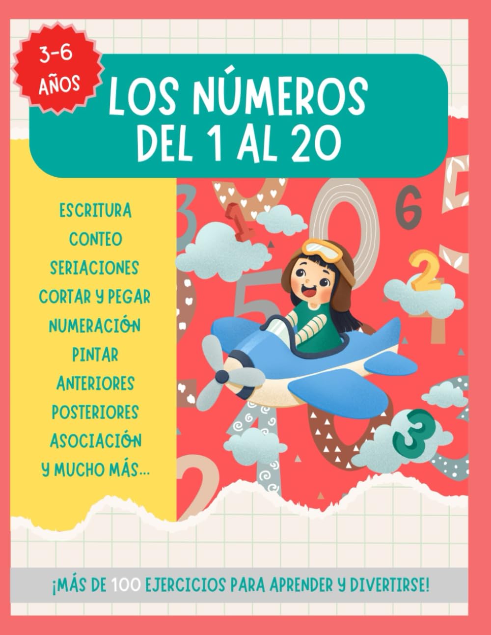 Los números del 1 al 20: Aprende a escribir los números hasta el 20 para infantil y primaria. Numeración, seriación, conteo, asociación, cortar, pegar