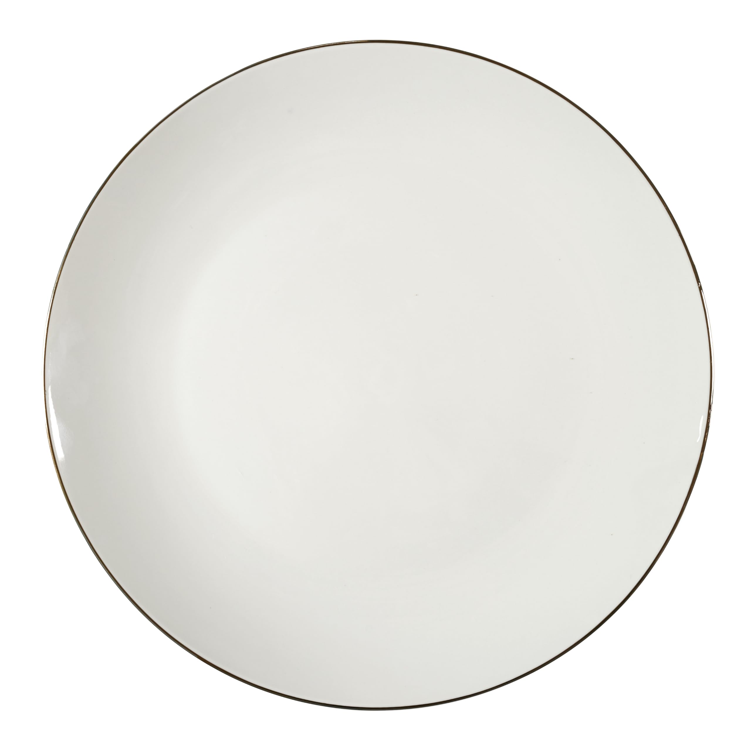 HOME DECO FACTORY - KA0539 Juego de Vajilla de Porcelana 12 Piezas - Diseño Elegante con Borde Dorado - Vajilla Versátil - Apta para Lavavajillas - Blanco 12 Pcs