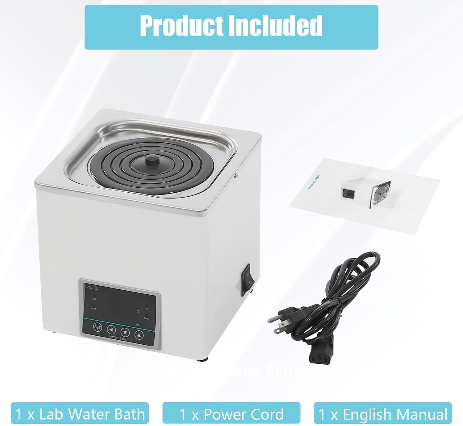 Calentador De Baño De Agua De Laboratorio De 300 W con Termostato Digital, Sensor De Protección contra Funcionamiento En Seco De 110 V, Interior De Acero Inoxidable Y Pantalla Led para