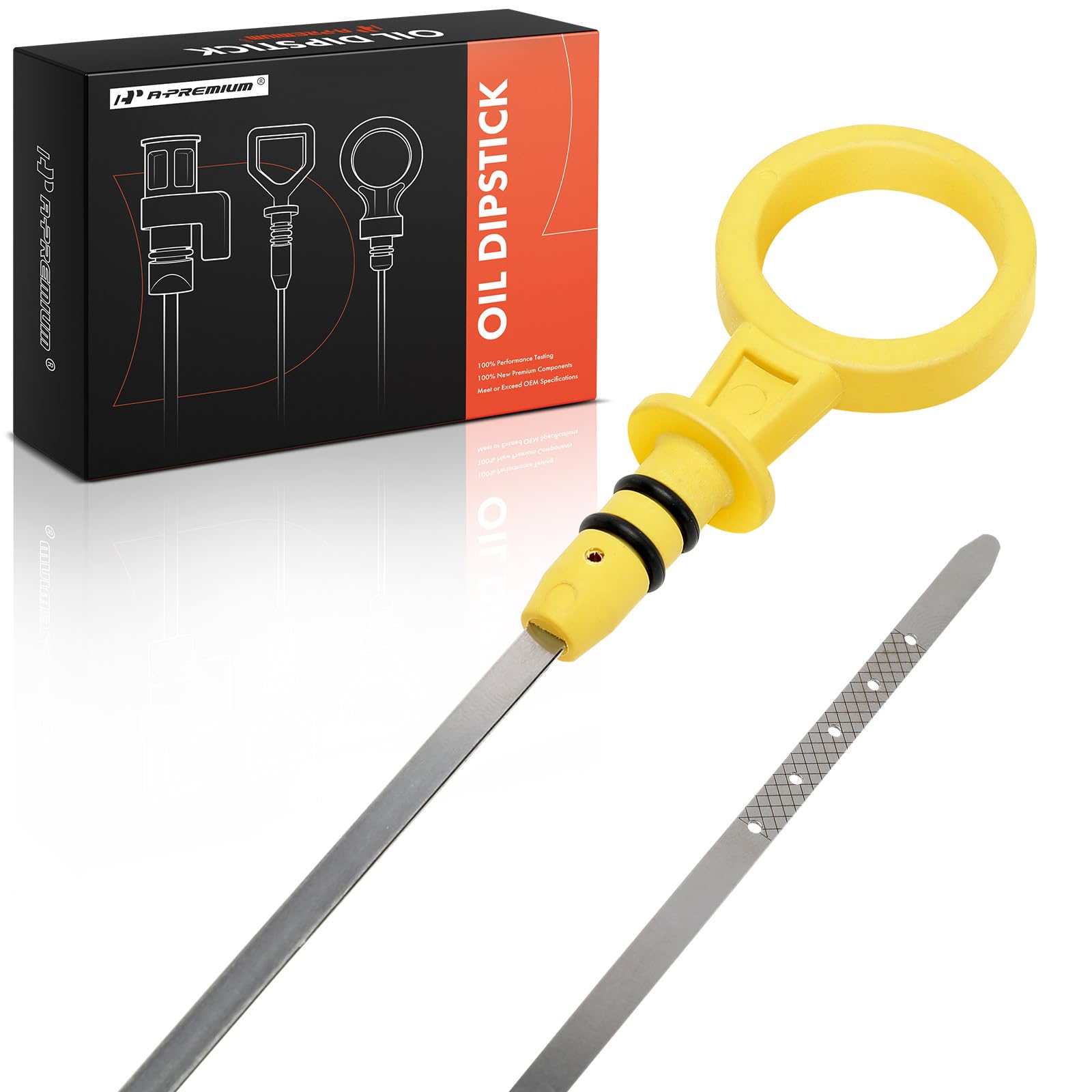 A-Premium Engine Oil Dipstick Compatible with Cadillac Escalade ESV EXT Chevrolet Silverado 1500 2500 3500 Tahoe GMC Sierra Yukon Hummer H2 H3 Isuzu NPR