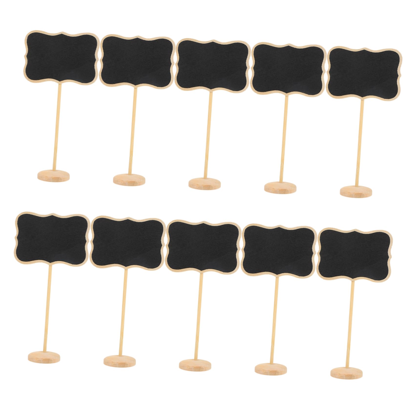 FUNOMOCYA 10pcs Mini Chalkboard Signs Reusable Memo Board Wedding Decor Smooth Wooden Message Card Home Office Decor