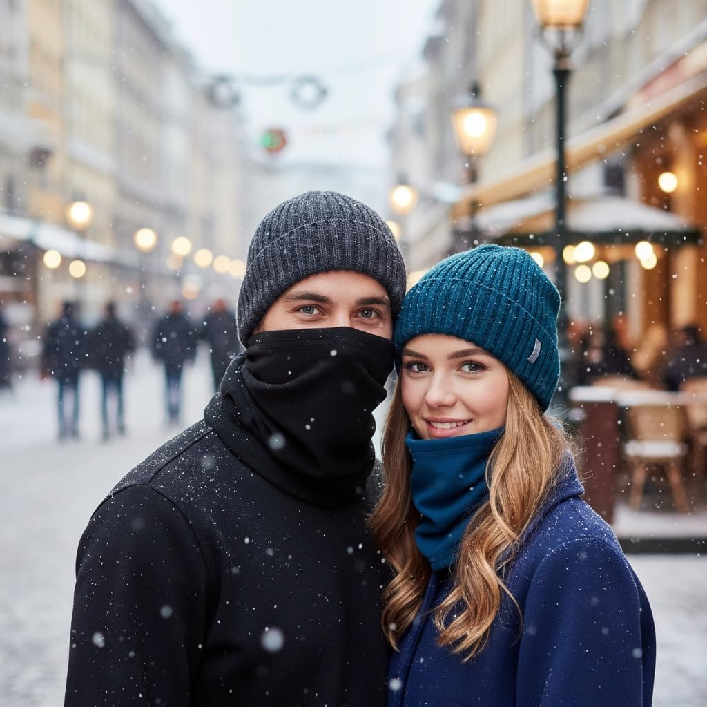 Winter Fleece Neck Gaiter Scarf Warmer Neck Gaiter Face Mask For Cold Weather Windproof Face Cover