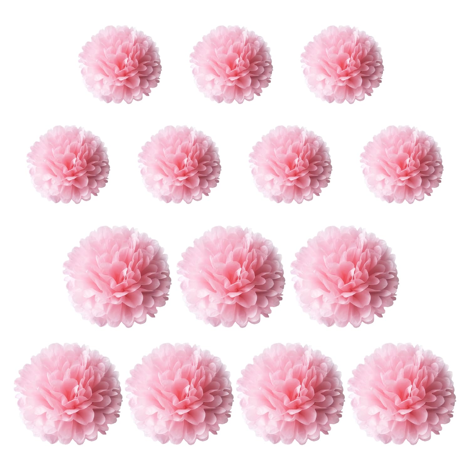 EOWVISN 14 Paper Flower Balls, Diy Handmade Paper Flowers, Simple Pink Flower Balls, Party Decoration Supplies, Suitable For Celebrations, Weddings, And Evening Parties.