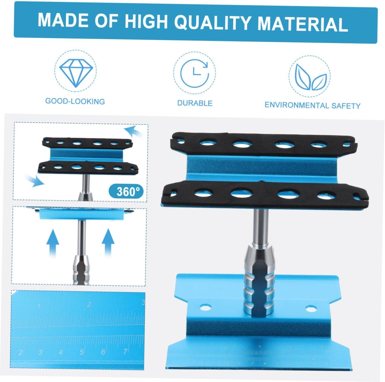 Car Work Station Aluminum Jack Stands Rotation Feature for 1/16 1/10 1/8 Scale Models
