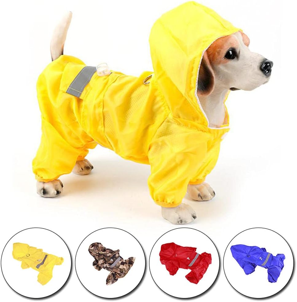 Dog Raincoats Dog Raincoats Waterproof Outdoor Yellow Dog Raincoat for Four Seasons Small Large Dogs Cats Hooded Rain Coat Waterproof Jackets XXXXXL