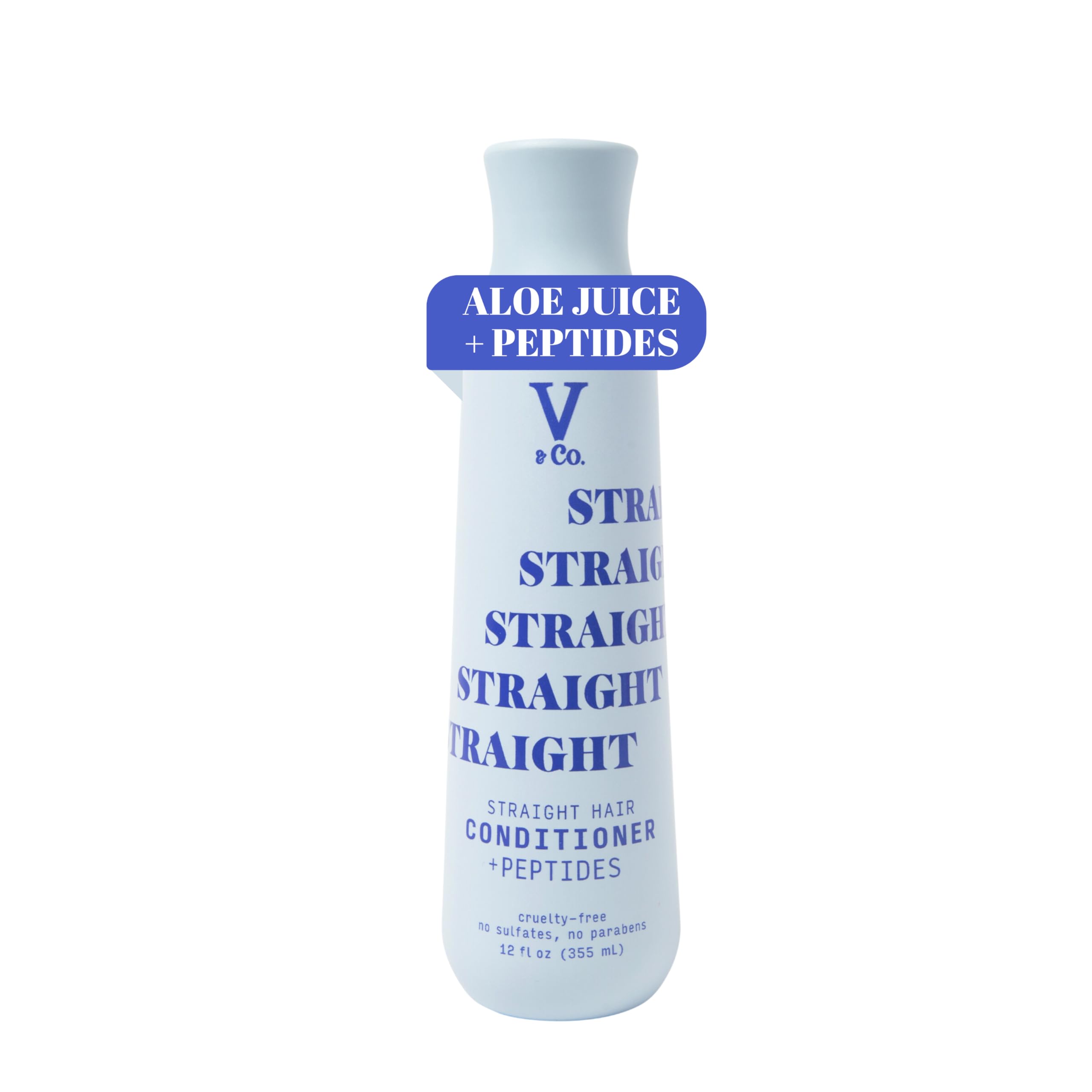 V&Co. Beauty Straight Hair Moisturizing Conditioner with Peptide Technology, 12 oz