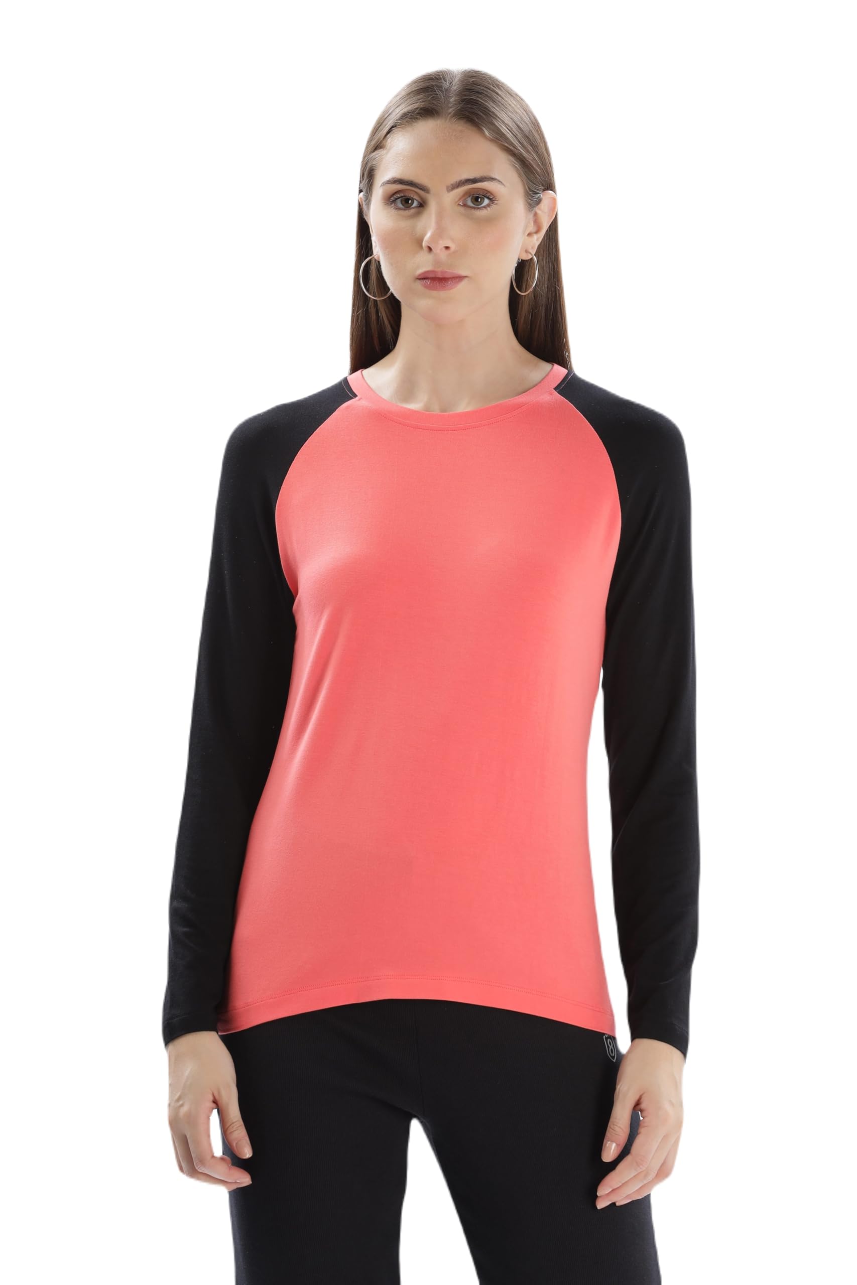 domin8 Women's Raglan Full Sleeve Outdoor Training T-Shirt | Stylish Tshirts for Women | Soft & Comfortable Tshirts for Women | Regular Tshirt for Gym, Running-picture-16