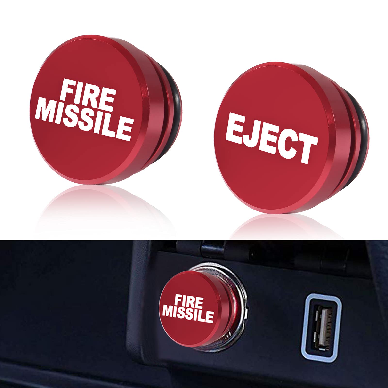 Buy Aokin Button and Eject Button Lighter Plug Cover, Aluminum Car