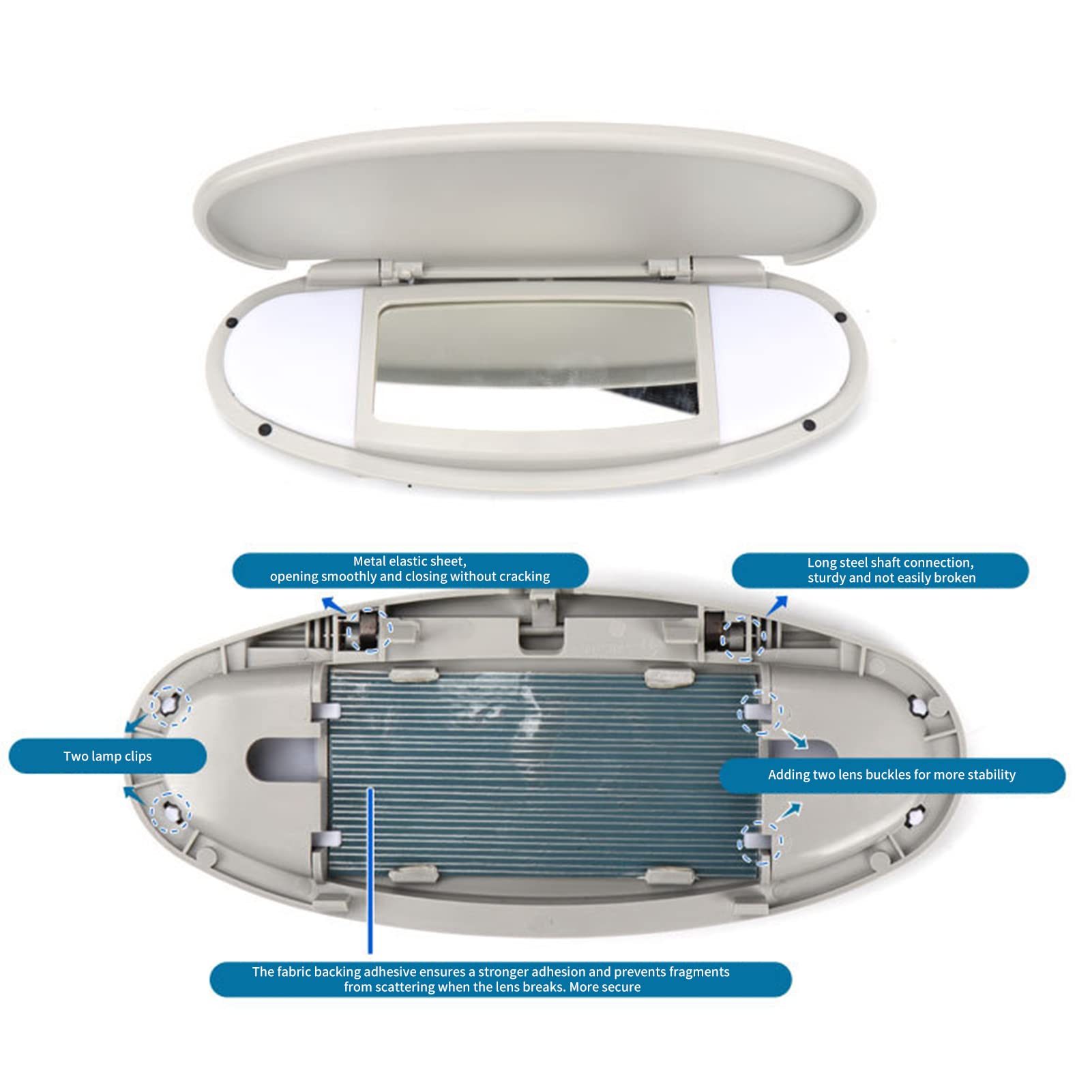 Shkalacar Miroir de Maquillage de Voiture, Pare-Soleil Miroir de courtoisie Couverture Pare-Soleil Miroir Couverture Remplacement Compatible avec BMW Mini R55 R56 R60 2007-2014