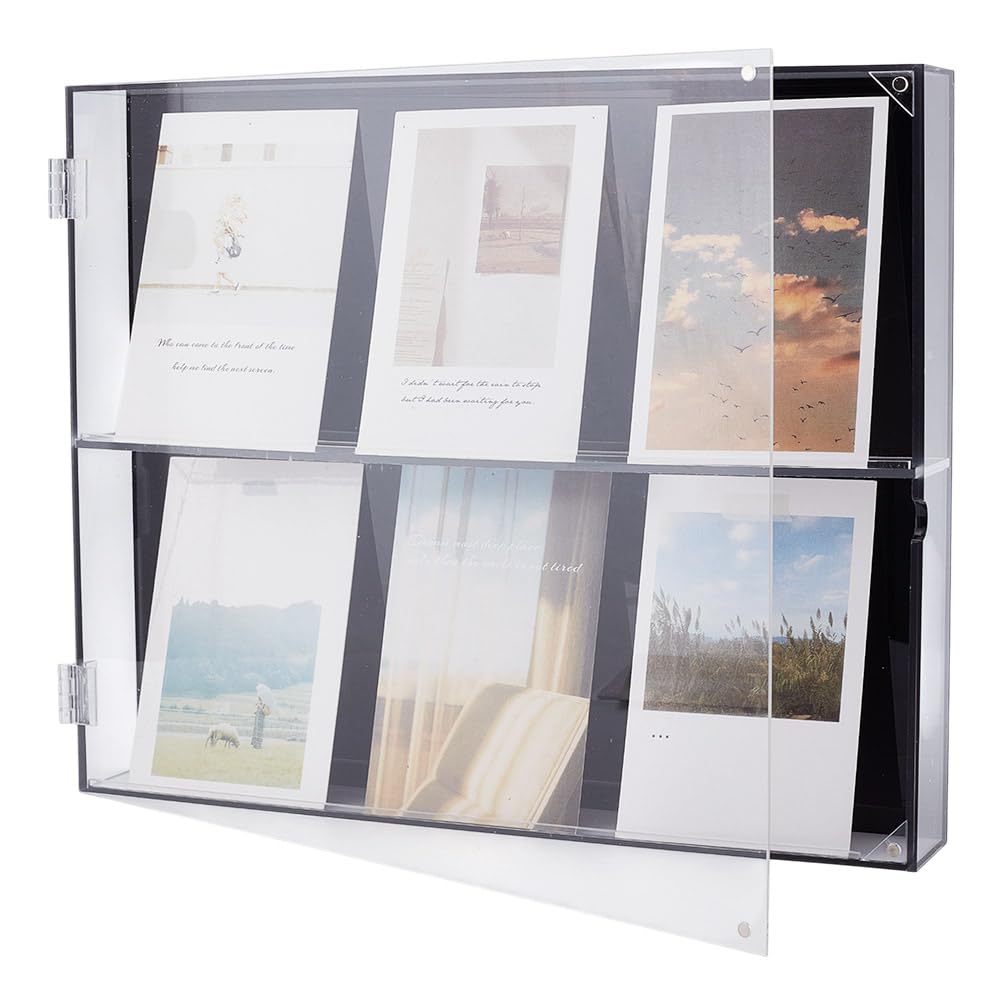 UNICRAFTALE Baseball Card Display Case Acrylic Sports Trading Cards Displays Frame 2-Tier Wall Mounted Baseball Trading Card Display Cases Wall Organizer for Sports Gift Collection