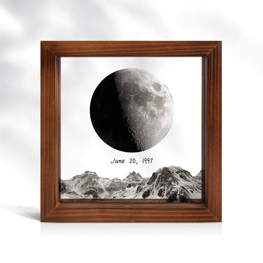 Amazon.com: POIBYE Custom Birthday Moon Phase Framed Decoration