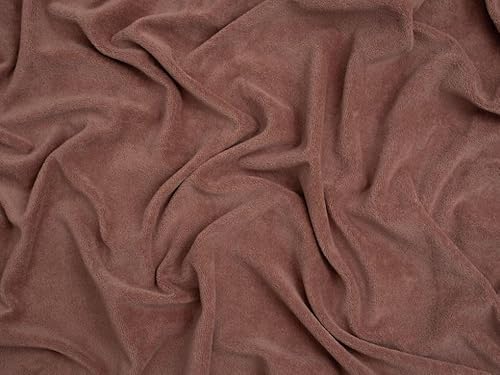 Minerva Core Range Rose Polyester Velour Back Sweatshirt Stretch Knit Fabric for Dressmaking - 150cm Wide - per metre