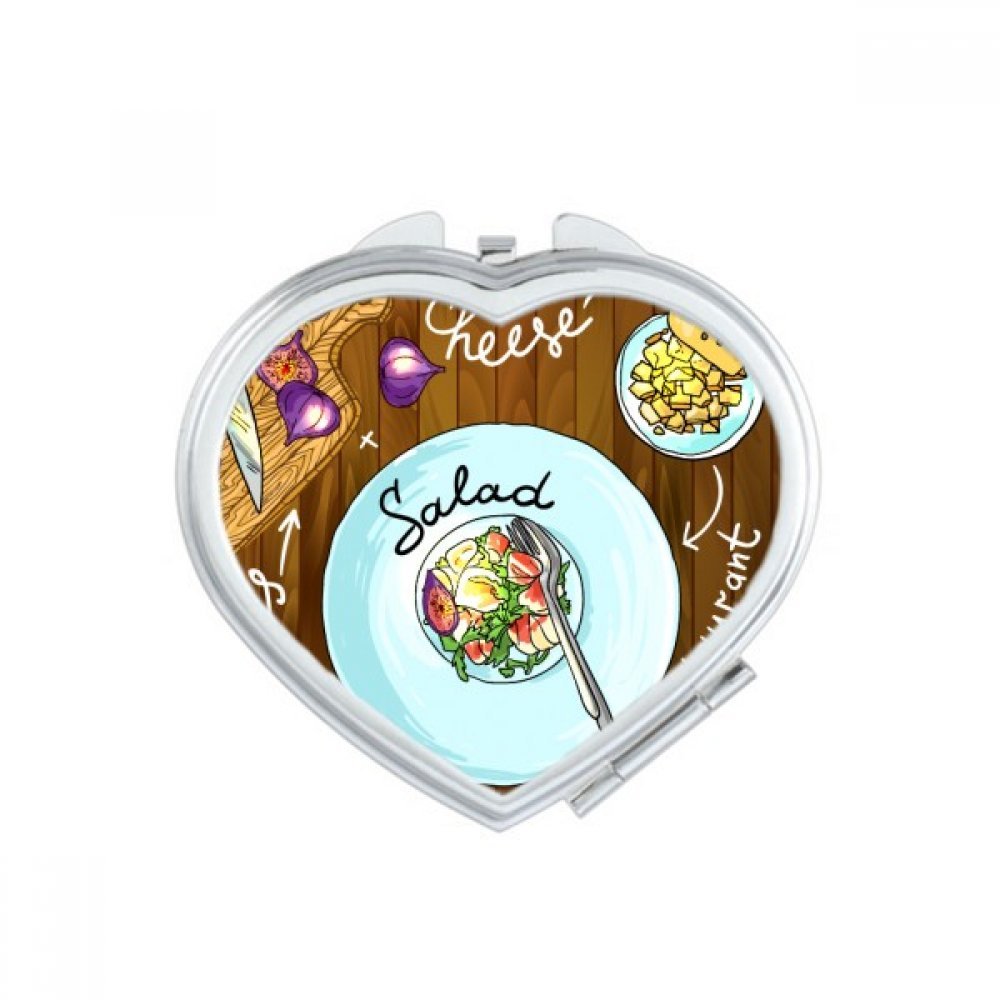 Miroir compact ovale DIYthinker légumes et chou chinois pour maquillage sac à main