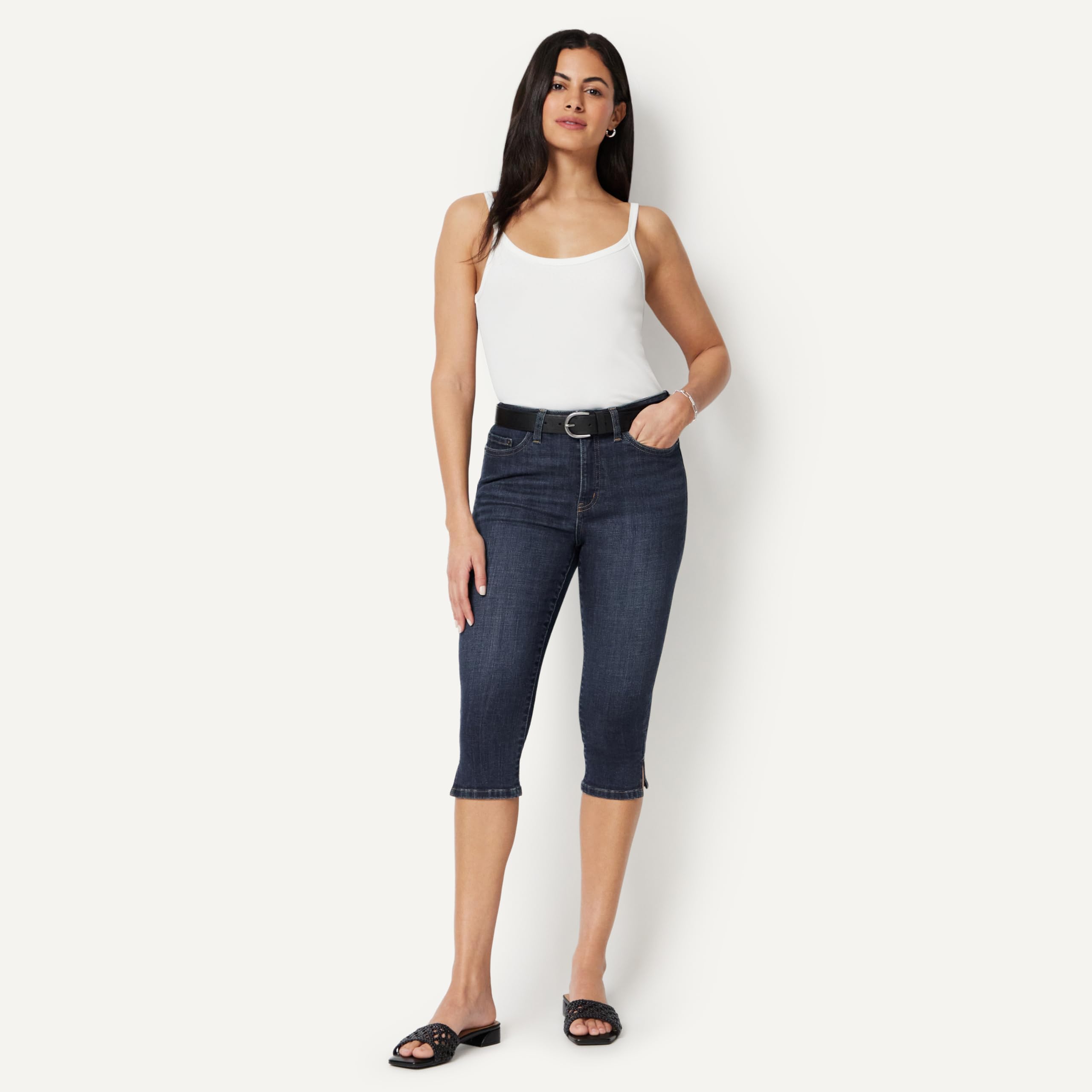 Amazon Essentials Vaqueros Tobilleros de Talle Alto Mujer