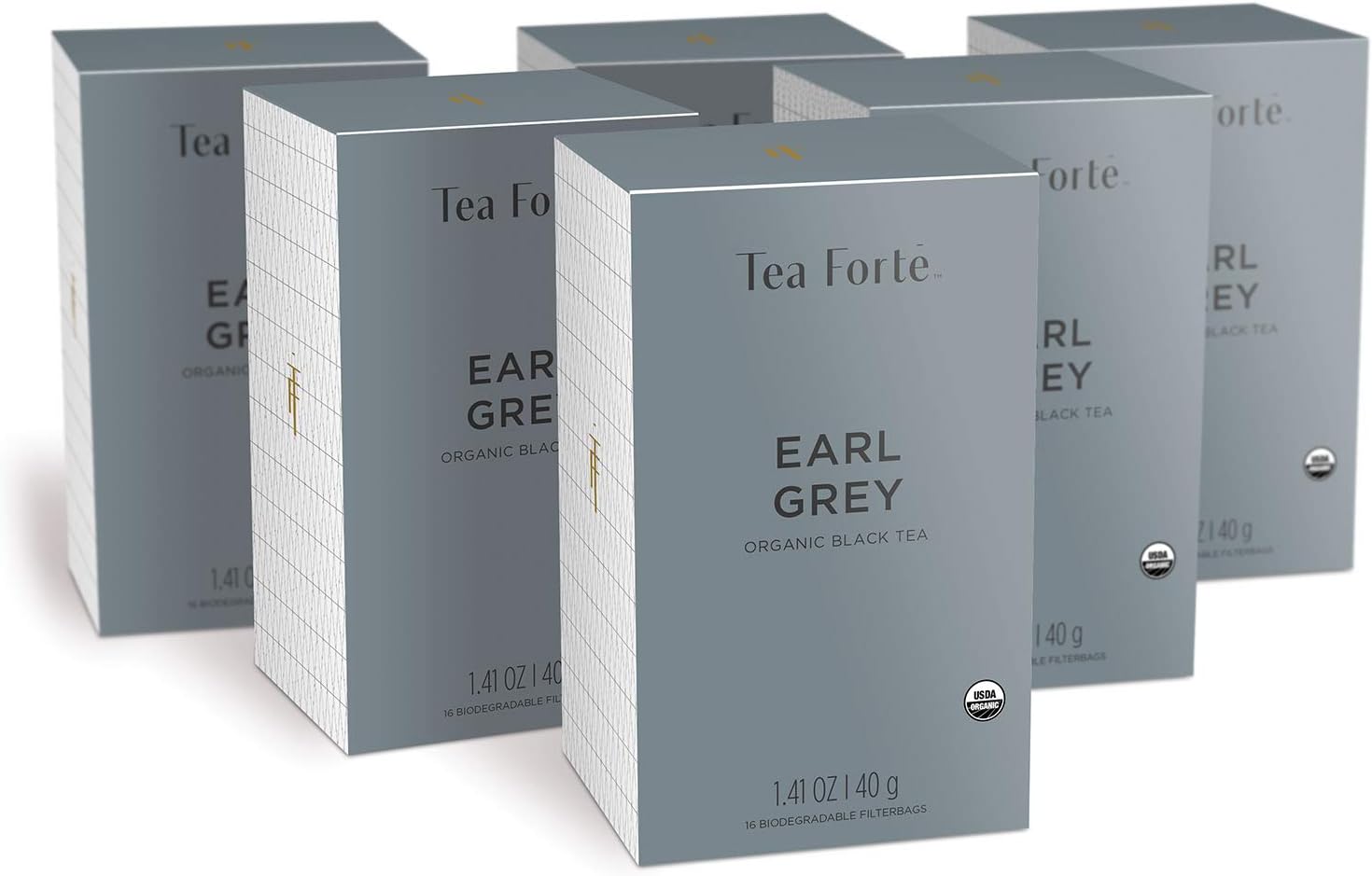 Tea Forte Earl Grey Black Tea Bags, Organic Tea in