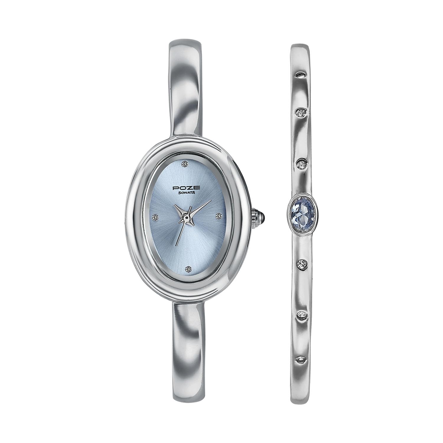sonata Poze 9 with Quartz Analog Blue Dial IPS Alloy Kada Strap Watch for Women - SP80197SM01WF-picture-27