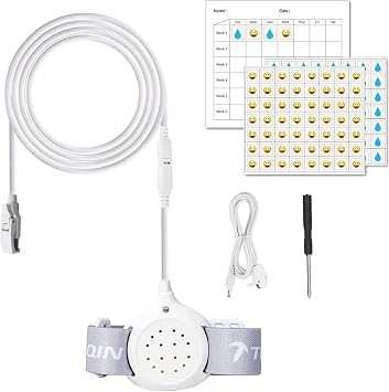 Bedwetting Alarm with Strong Vibration & Loud Sound, Clip-on Sensor & Soft Armband for Kids, Seniors & Enuresis Sufferers