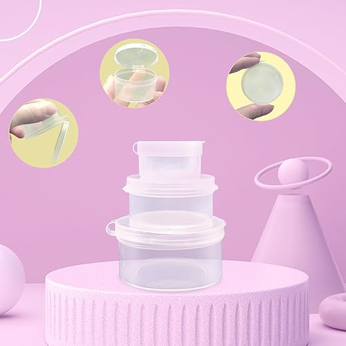 Miniatura 5 de Zfyoung 30 tarros cosméticos de plástico 5100.7 fl oz estuche transparente con tapas a presión portátiles, almacenamiento de viaje muestras