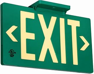 UL Listed 50 foot Jessup Glo Brite 7040-B 8.75 x-15.5-Inch Single Sided Exit Sign with Frame, Green(Mounts 4 ways, includes bracket and arrows)