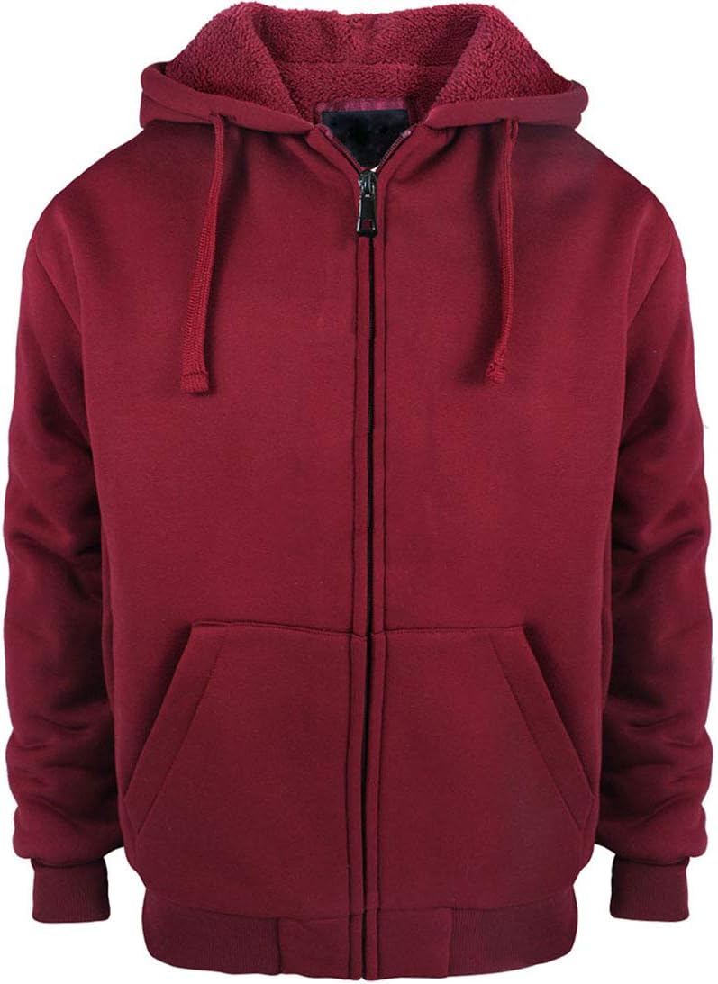 Yasumond Hoodies for Men Zipper Fleece Sweatshirt Heavy Sherpa Lined Hooded Warm Winter Coats Big Tall