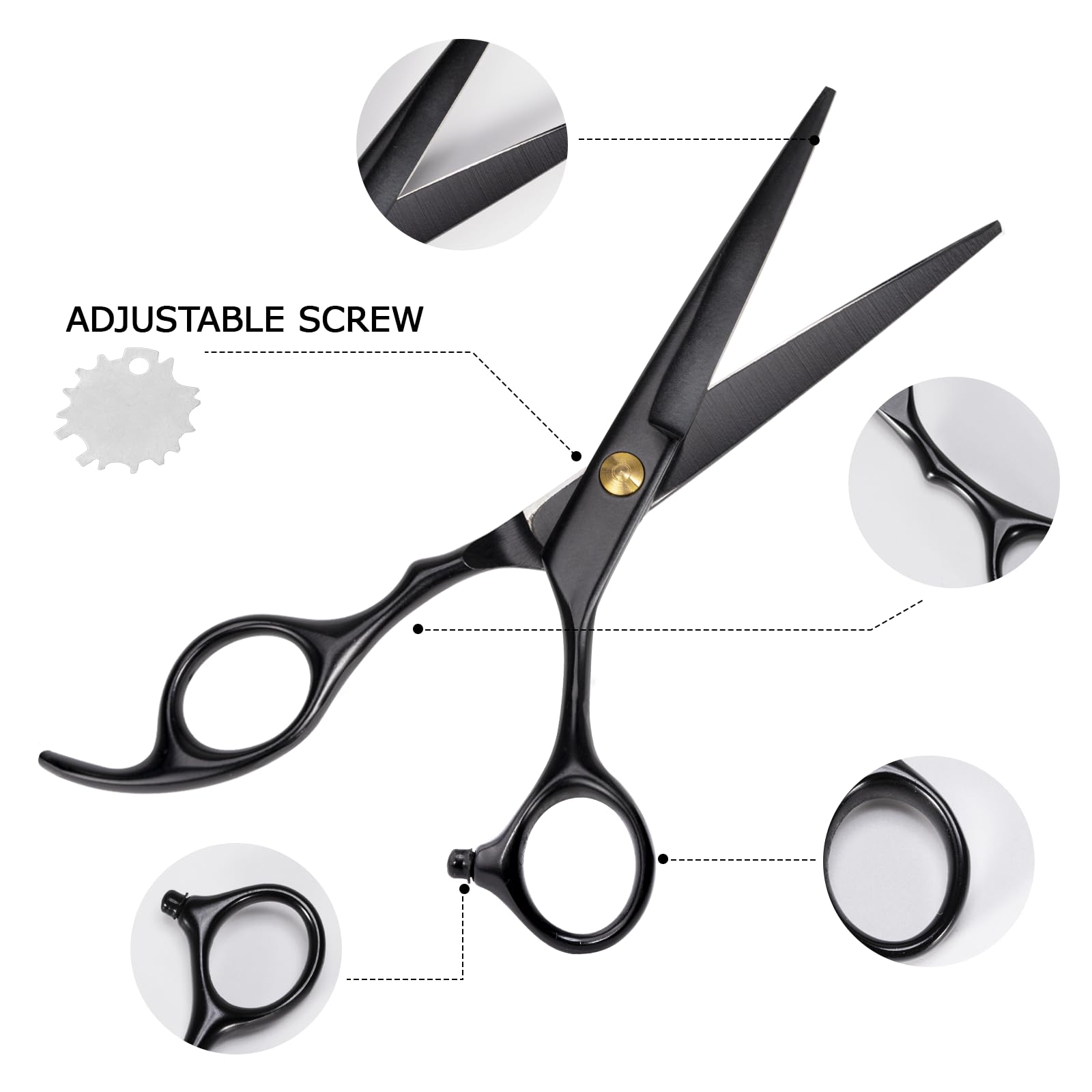Carehabi Kit Capelli Forbici Parrucchiere Professionali Forbici per Capelli Forbice per Sfoltire i Capelli Forbici Capelli per Uomini e Donne - 12PCS