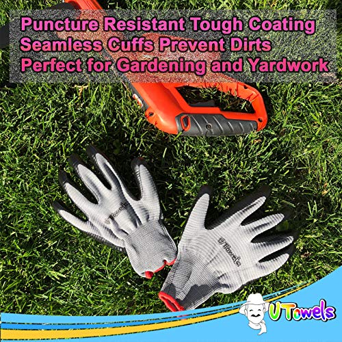 Utowels Rubber Coated Safety Work Gloves - 8 Pair Pack, Firm Grip, General Purpose, Repairing And Construction, For Men And Women (Size Large Fits Most, Blue) #TOP7