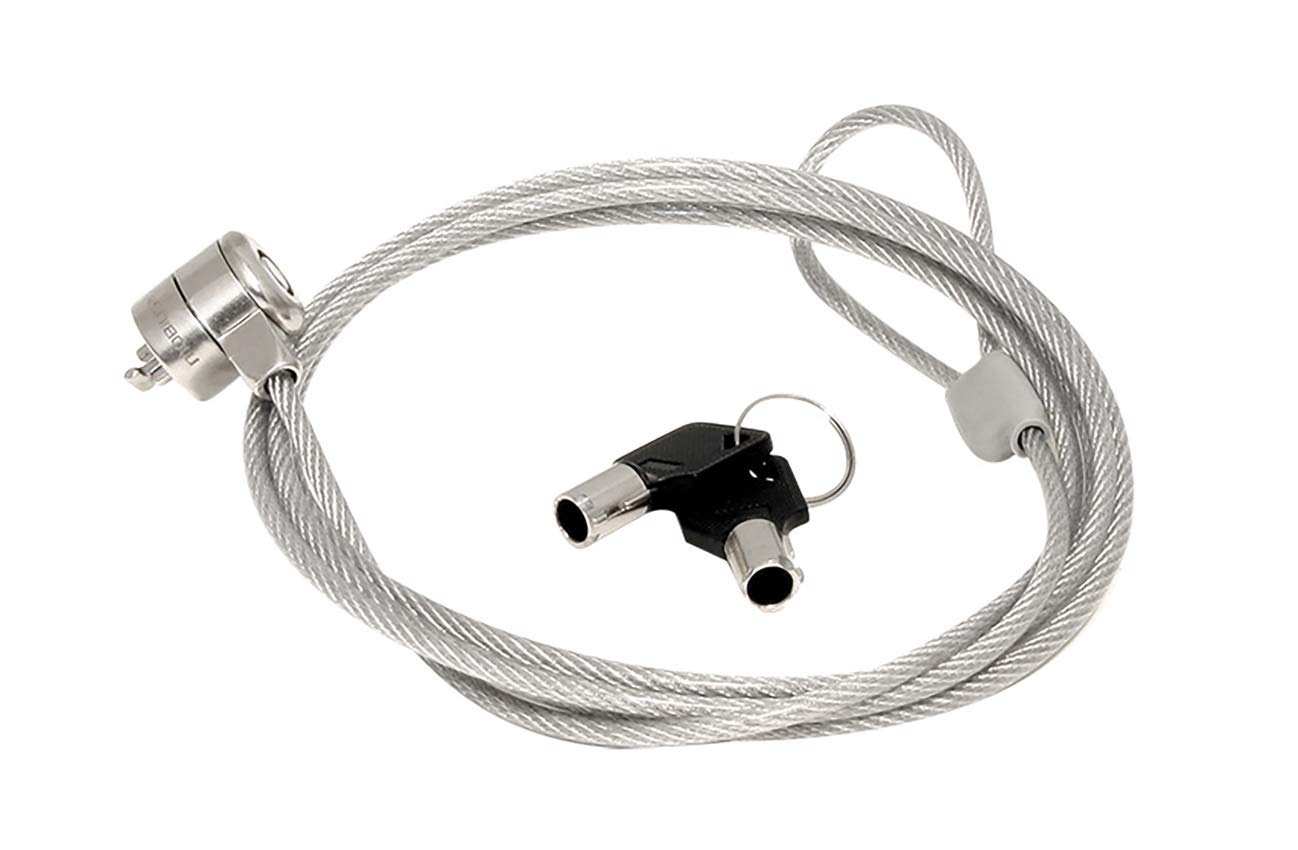 Mobilis Basic Security Lock Key Security Cable – Steel – Comes with 2 Keys – Length: 1.8 m – Diameter: 3.5 mm – Grey