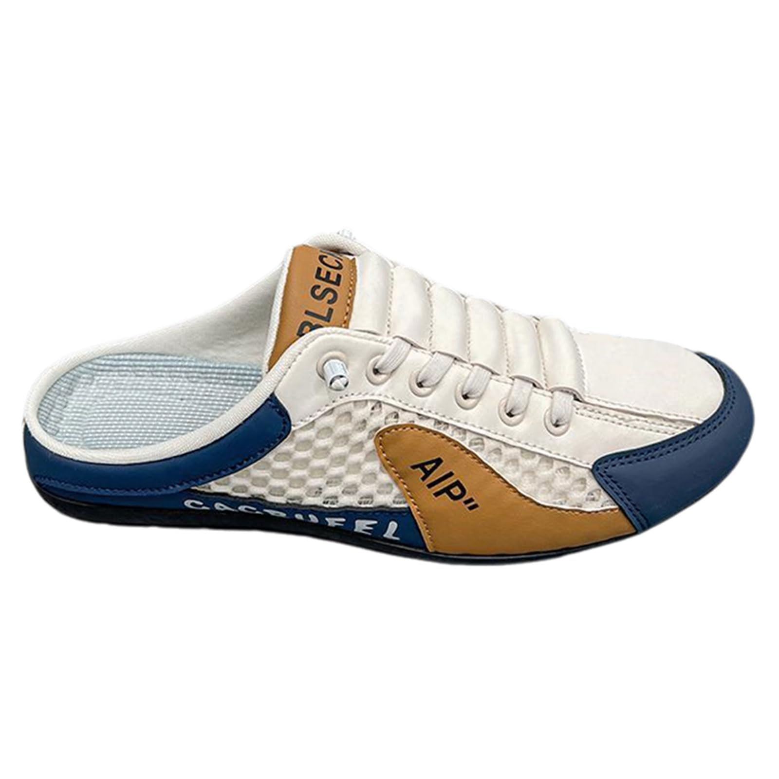 Zapatillas deporte traseras abiertas para hombre: frescura de malla y suela segura