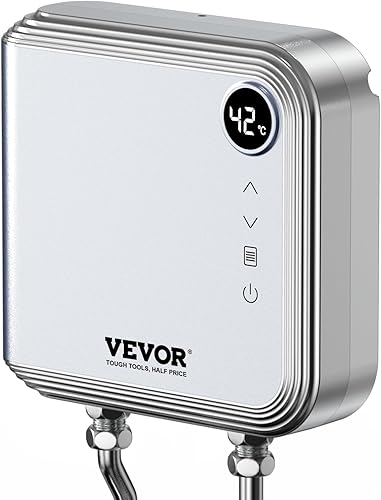 Miniatura 10 de VEVOR Calentador de agua eléctrico sin tanque, 7kw bajo demanda, caldera de agua instantánea debajo del fregadero, pantalla digital de temperatura y