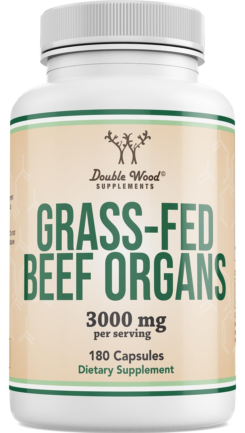 Grass Fed Beef Organ Complex 3,000mg, Energy + Digestion, 180 Capsules Beef Organs