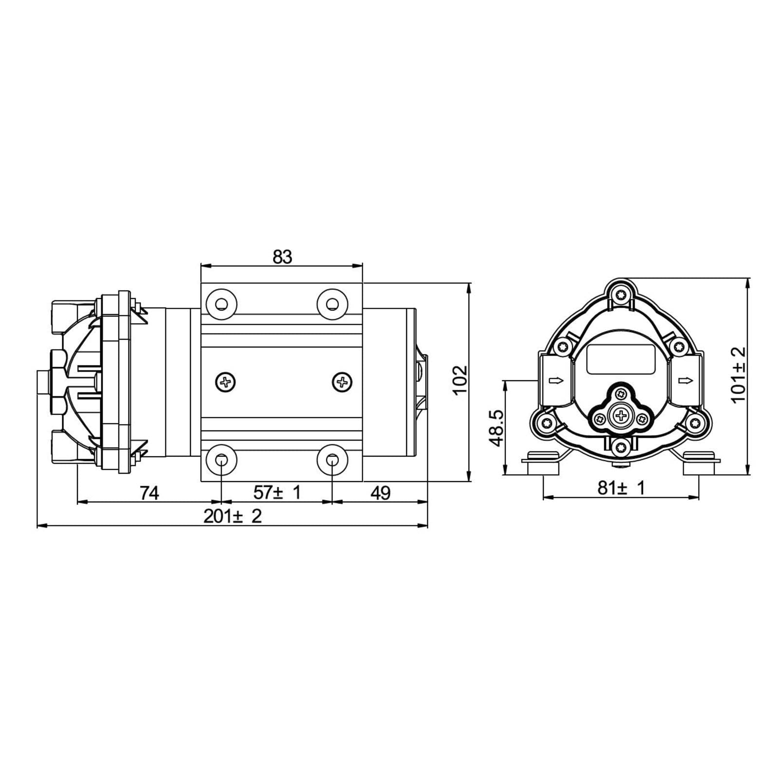 Wiltec Pompa booster 100 GPD (350l/giorno) 35W Pompa di spinta per sistemi a osmosi inversa