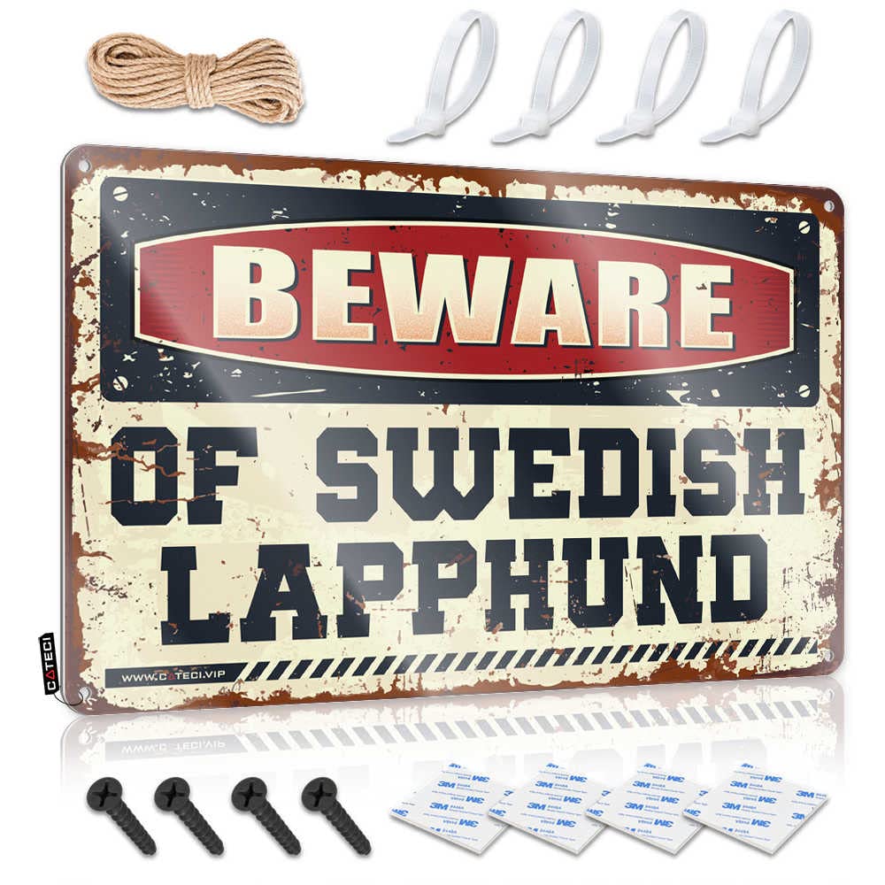 Funny Vintage Signs Beware Of Swedish Lapphund Sign Tin Metal Sign Mancave Signs And Decor(30X40CM)