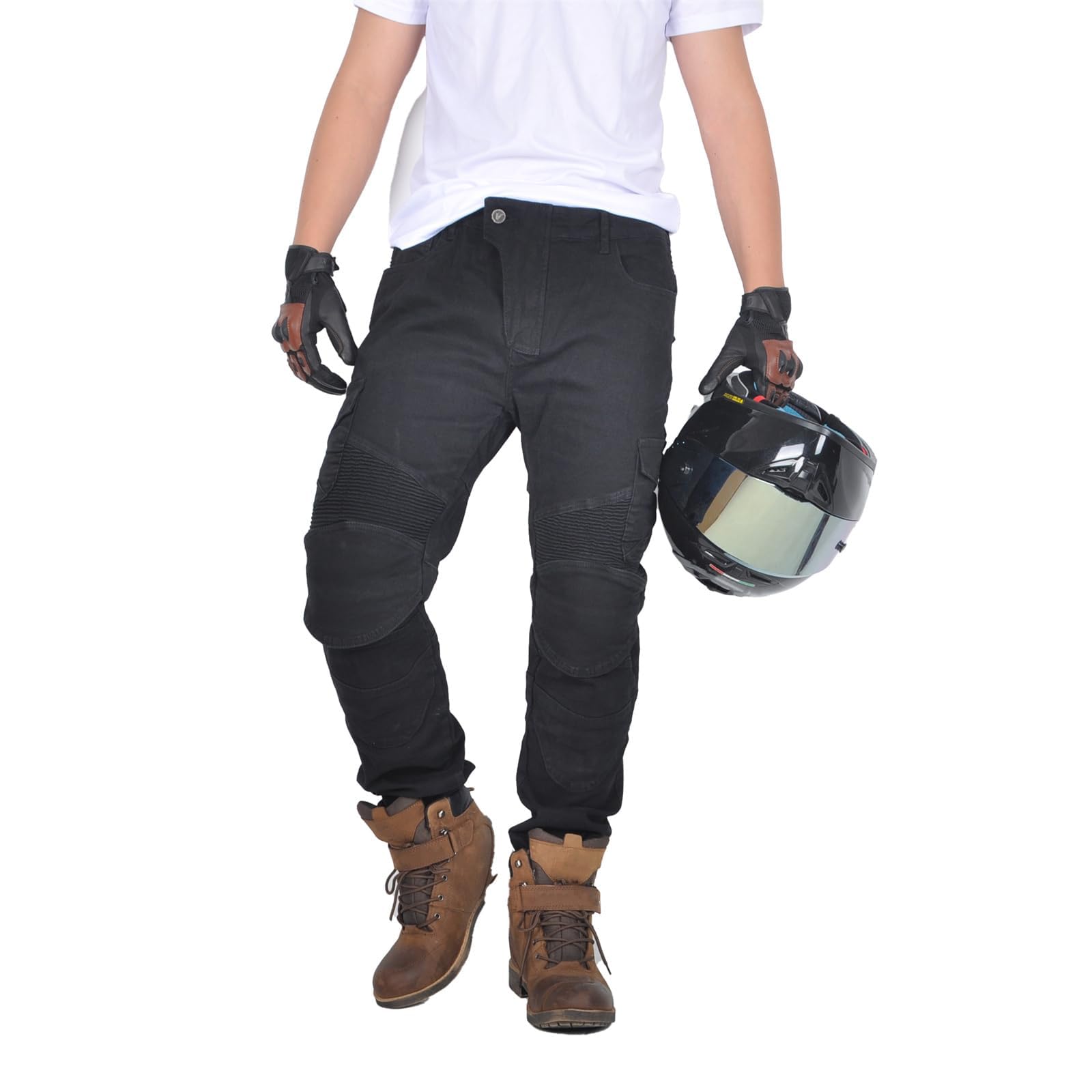 Motorradhose Herren, Motorrad Jeans Stretch, Klassisch Biker Hose für Sommer und Winter
