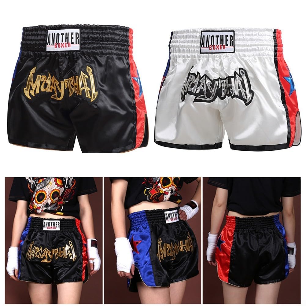 Pantaloncini da boxe funzionali unisex per MMA e Muay Thai, vestibilità comoda per vari allenamenti
