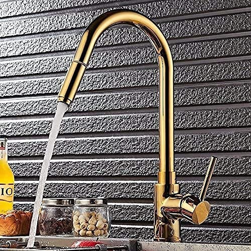 Robinet de cuisine en laiton doré idéal pour îlot central moderne