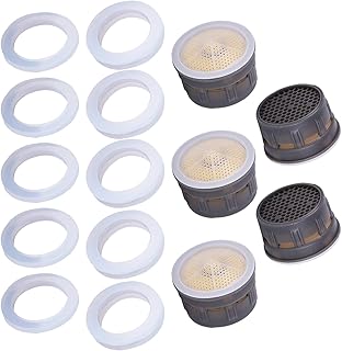 5 Pack 1.5 GPM Regular Size Water-Saving Sink Faucet Aerator Insert Replacements, Flow Restrictor Sink Faucet Aerators Replacement Parts for Bathroom or Kitchen by NIDAYE