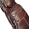 Xieben Leather Sling Backpack Crossbody Chest Bag Pack for Men Women Travel Outdoor Sports Hiking Camping Shoulder Day Pack Daypack Coffee #2