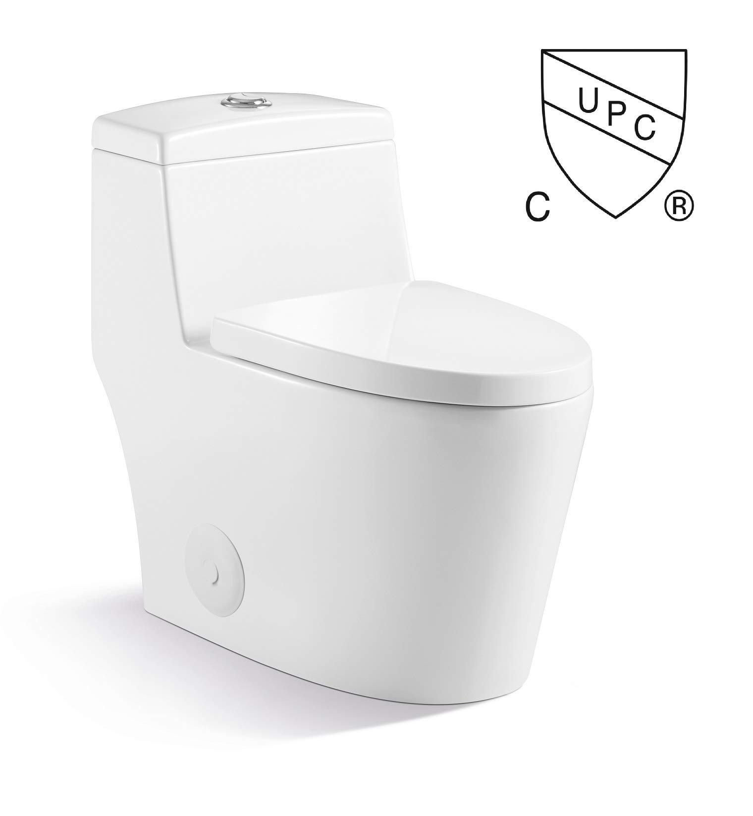 Kingsman Contemporary Durable Comfort Modern Design Toilet Bowl & Tank, One Piece Dual Flush 1.2