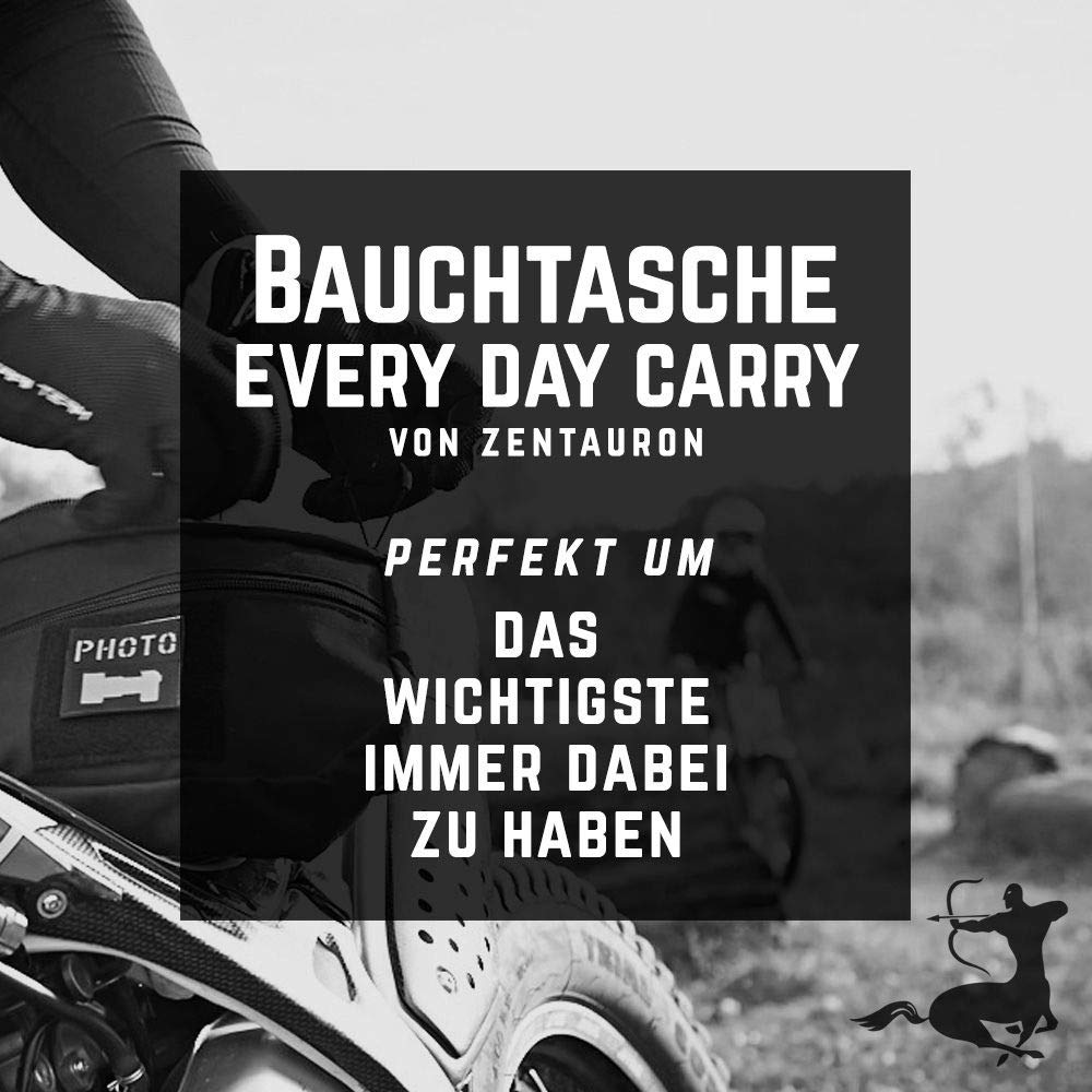 Zentauron EDC Bauchtasche 2L – Gürteltasche für Damen & Herren mit MOLLE-System, breitem Hüftgurt, Klettfläche & 2 Fächern – Ideal für Reisen, Outdoor, Freizeit, Wandern, Tactical Gear, Survival