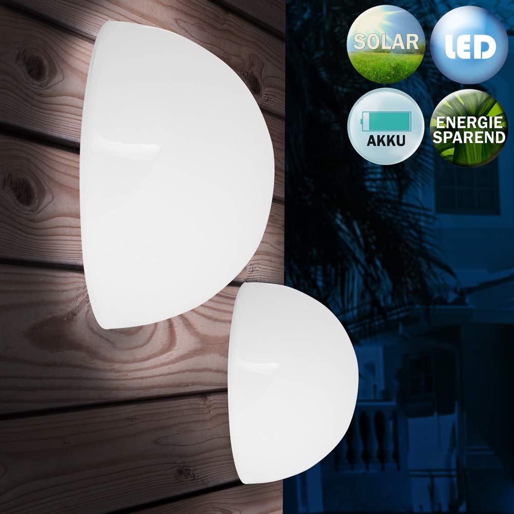 Deuba Lampade a sfera da giardino led 3X luci solari esterno senza fili sensore crepuscolare resistenti alle intemperie