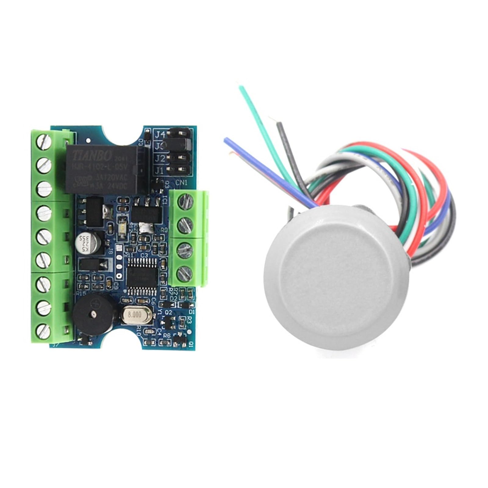 Controlador de acceso de 12V con de entrada de puerta de bloqueo magnético, memoria táctil, lector de tarjetas RFID Wiegand, tablero de Control de acceso(Kit-2 125Khz silver)