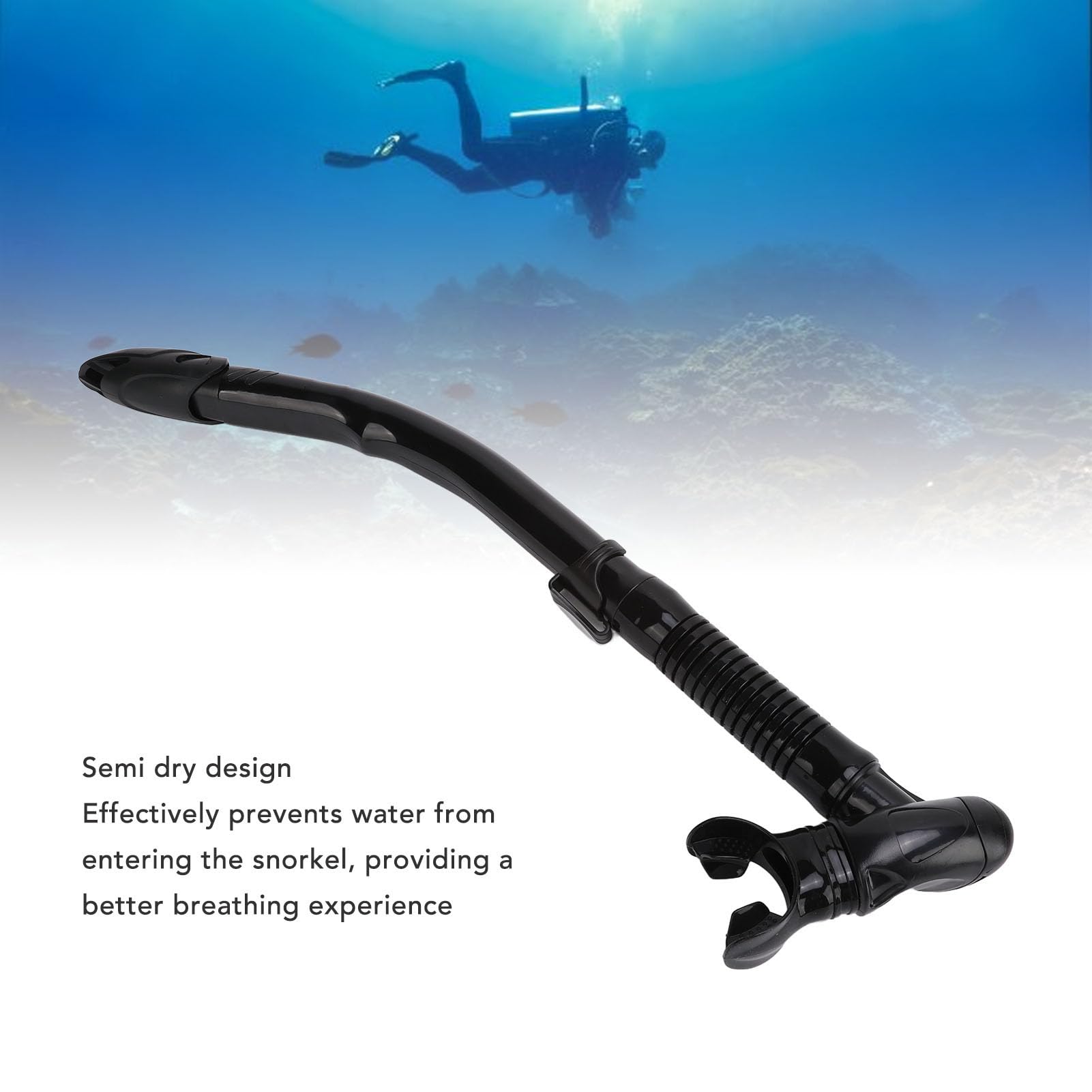 Immersione subacquea, boccaglio semi asciutto in silicone ABS per immersioni con valvola di espirazione per adulti